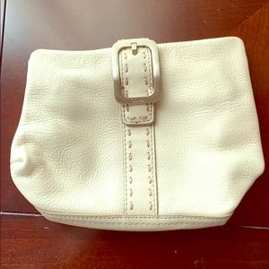 Cole Haan White Pebbled Clutch